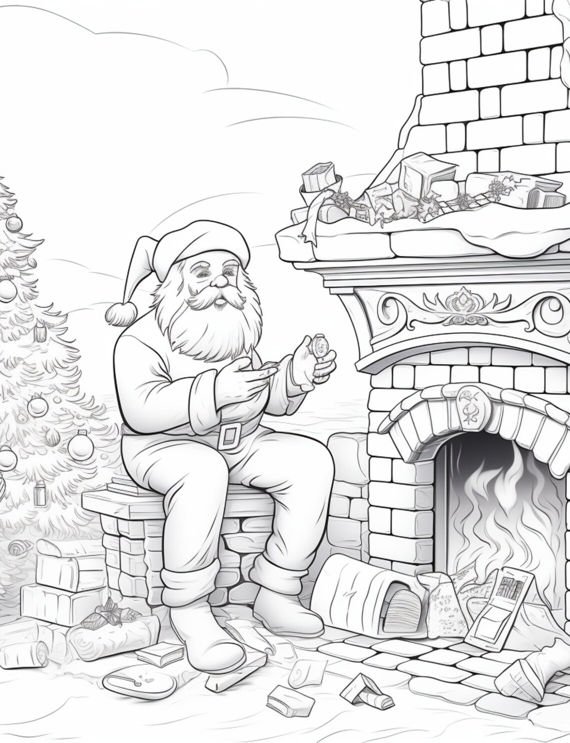 Christmas Theme Coloring Pages - Etsy