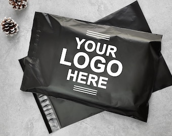 500pcs | custom black degradable mailing bag, transfer bag, gift bag, shipping bag,poly mailer with logo