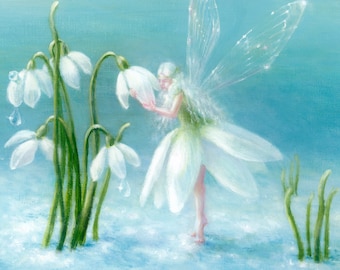 Fairy card valentines day birthday snowdrops Love At First Sight