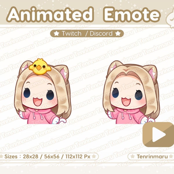 ANIMATED | Wiggle | Cute Cat Girl | Blonde hair | Cute Chick & Normal Ver. | Twitch/Discord/Youtube | Kawaii cat/Kitty Cat