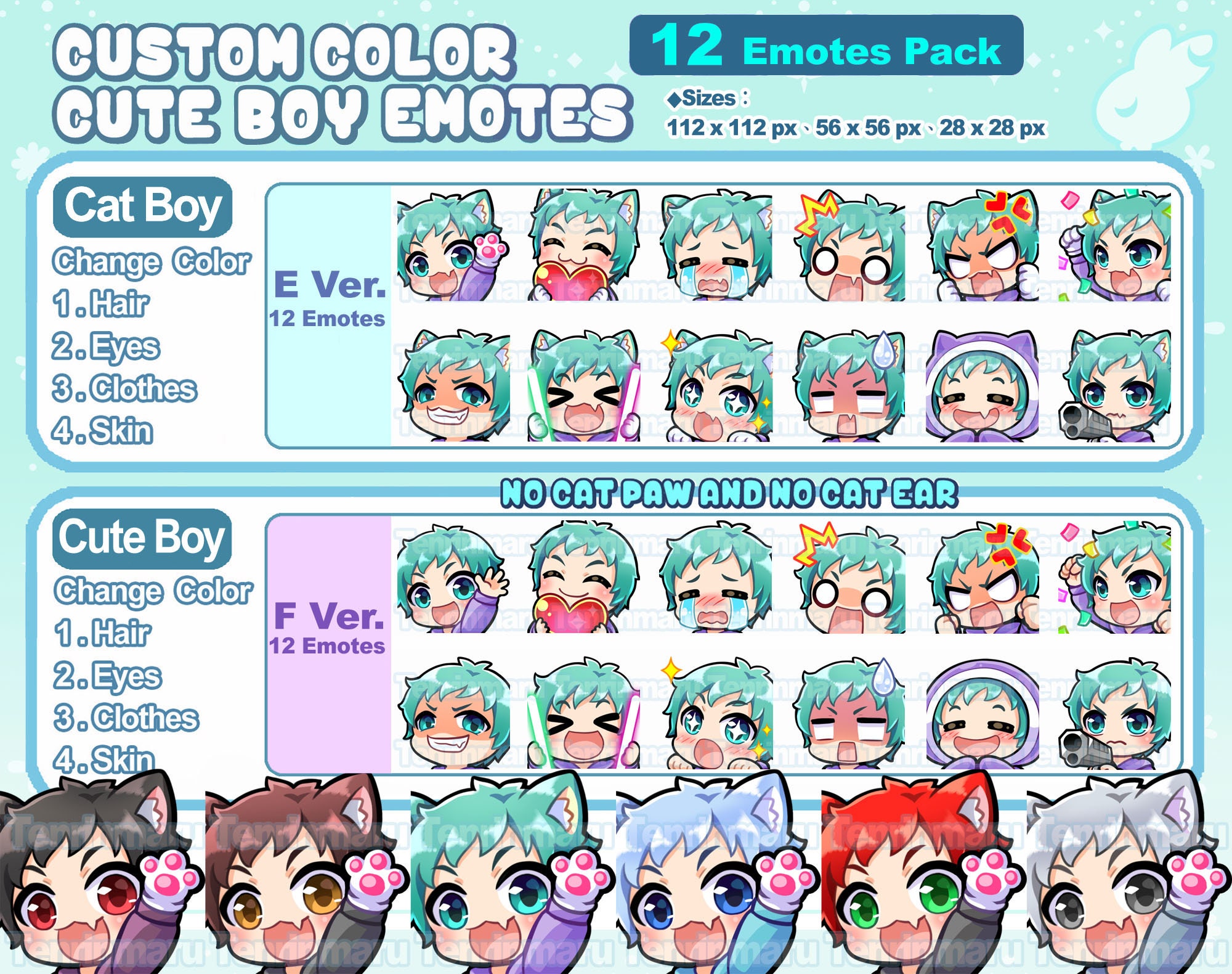 Anime Cat Icons  Anime Neko Emote Pack Sticker for Sale by