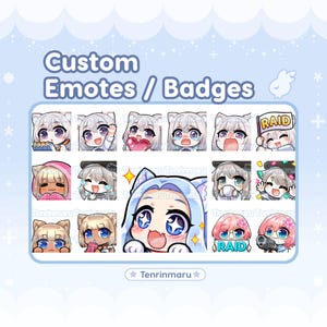 1 Custom Static Emote / badge | YCH | Anime style | Chibi | Twitch /Discord /Youtube | Cute| Kawaii