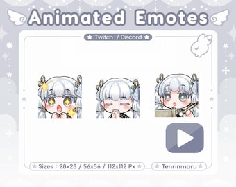 Wuthering Waves | Jinhsi 3 animerade emotes-paket | Twitch/Discord/Youtube