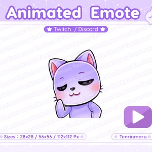 Animated Emote | Dance Emote | Cute Purple Cat | Dancing | Wiggle | Twitch/Discord/Youtube | Kawaii cat/Kitty Cat