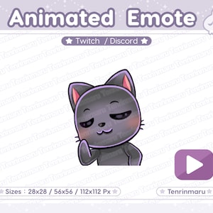 Gesto animado / Gesto de baile / Gato negro lindo / Bailando / Meneándose / Twitch / Discord / YouTube / Gato kawaii / Gatito