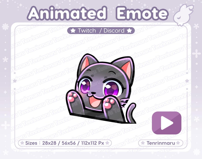 ANIMATED Bongo Emote Cute Black Cat Twitch/discord/youtube Kawaii Cat ...