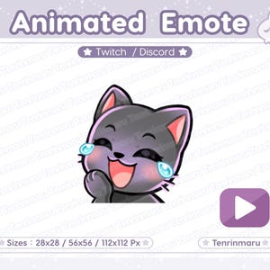 Animated Emote | Laugh Emote | Cute Black Cat | Twitch/Discord/Youtube | Kawaii cat/Kitty Cat