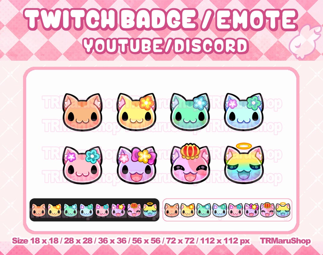 Cute Cat X 8 Sub Badge Pack Twitch/discord/youtube/badges - Etsy