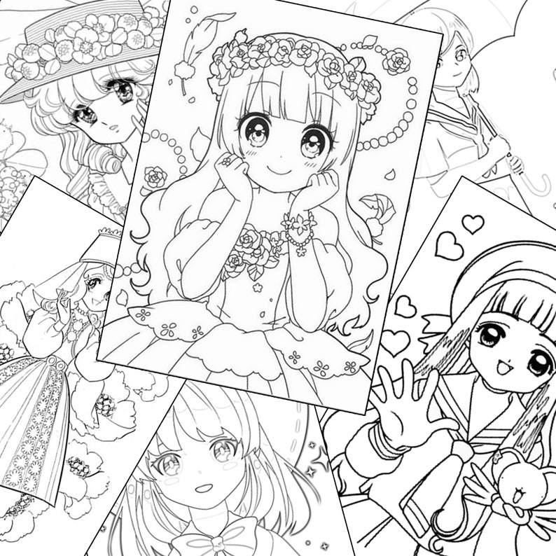 Anime Coloring Pages: Unique and Engaging Designs for Fans of - Etsy