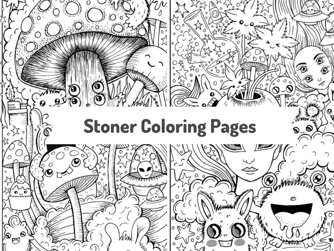 Stoner Coloring Book 30 Pages Etsy