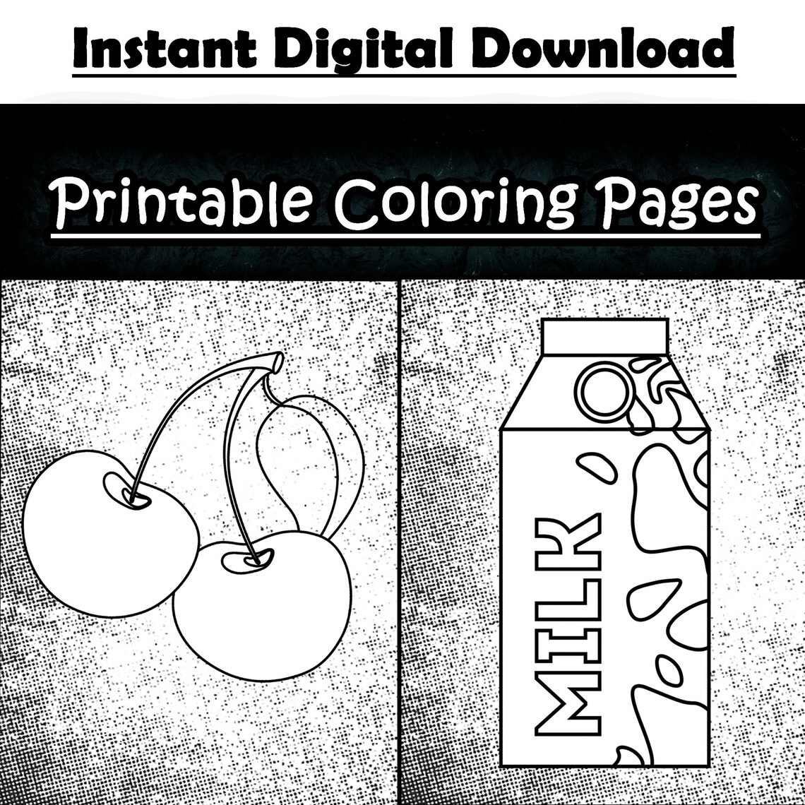25 Yummy Food Coloring Pages Printable PDF Instant - Etsy