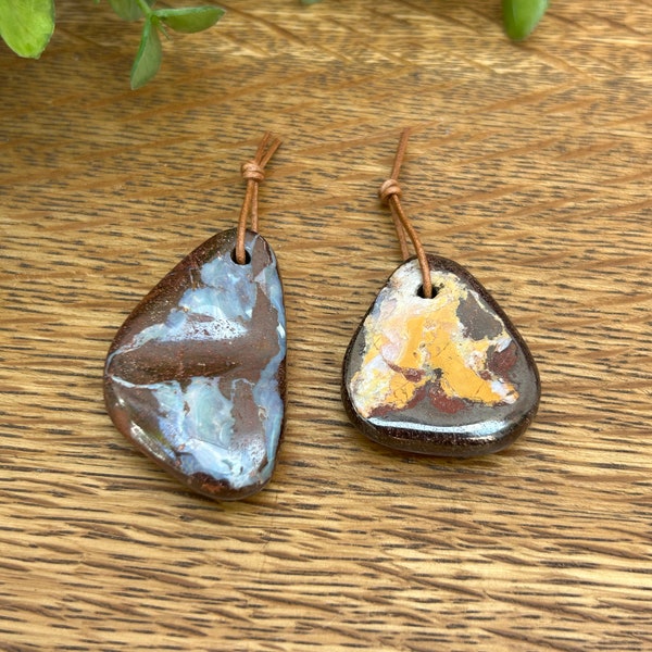 Boulder opal, drilled pendant, gemstone pendant