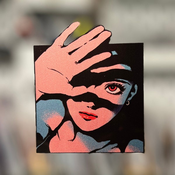Anime Girl Sad Crying Girl Light Reflective Sticker Decal