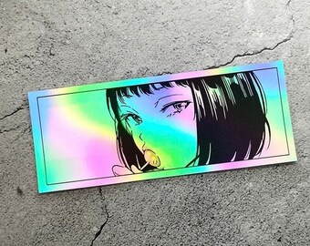 Japanese Lollipop Girl Anime Light Reflective Sticker Decal