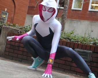 Customized Spider Girl Gwen Cosplay Suit Costume, Halloween Body Suit