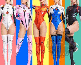 Neon Genesis EVA Cosplay BodySuit Plugsuit Halloween Costume Spandex Suit