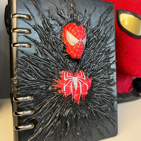 Raimi Spiderman Venom Notebook 3D Printed Hand Painted Sculpture Relief Notebook