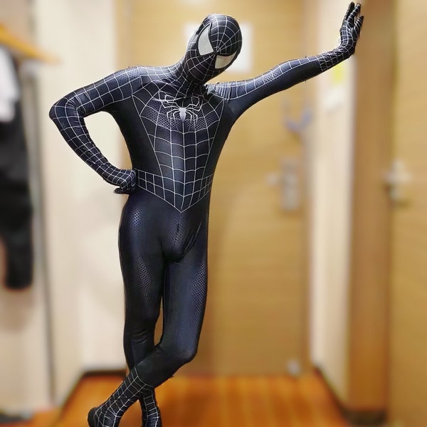 Black Spider Man Venom Cosplay Costume Suit
