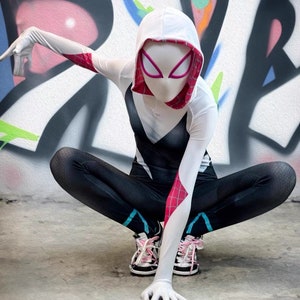 Super Hero Spider Girl Gwen Cosplay Anzug Halloween Kostüm Bodysuit Bild 7