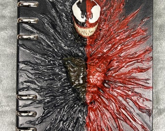 Spider man Venom Notebook 3D Printed Hand Painted Sculpture Relief Notebook
