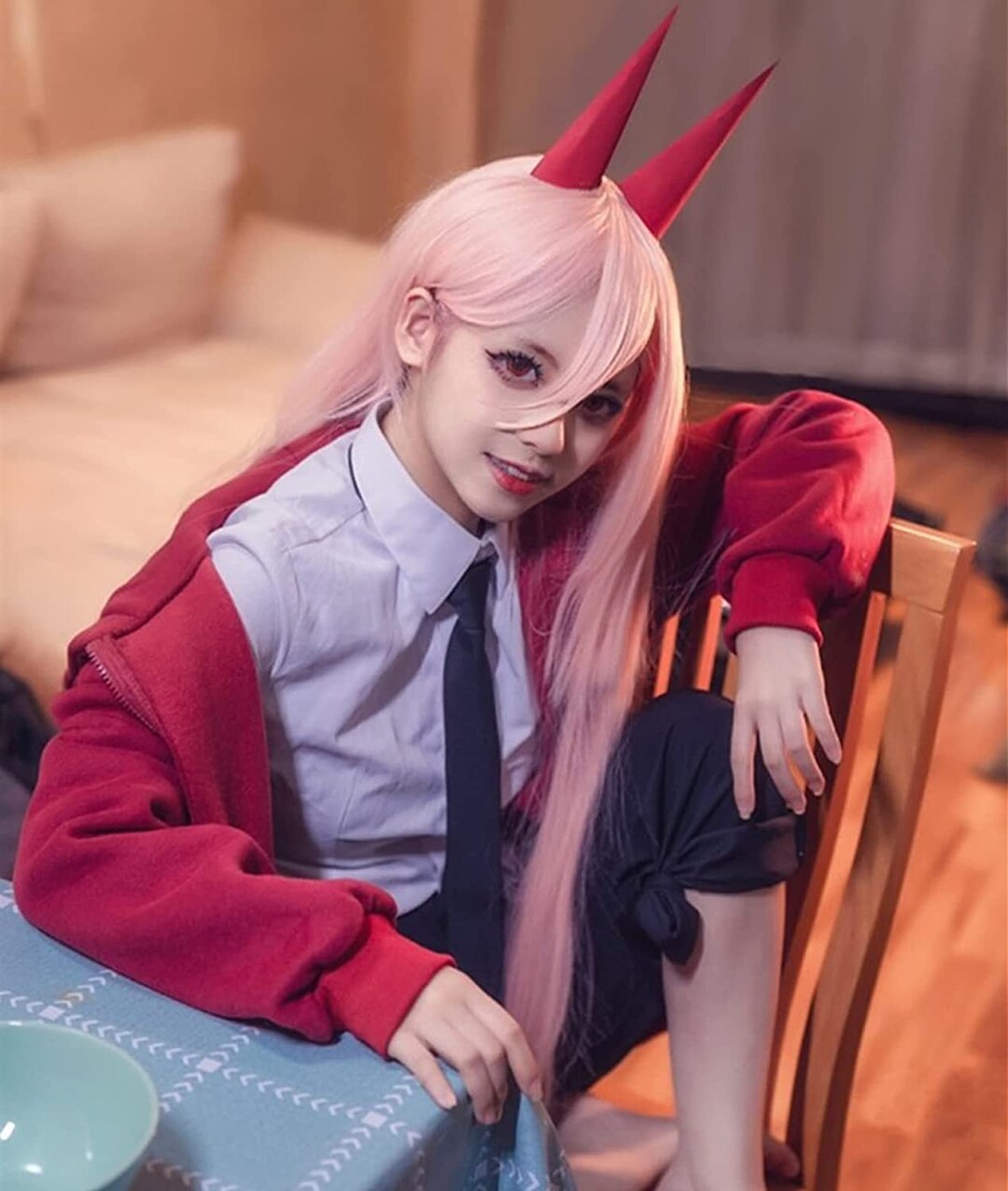 Chainsaw Anime Power Cosplay Costume Set Wig Etsy Hong Kong