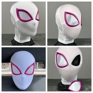 Super Hero Spider Woman Gwen Inspired Cosplay Mask with 3D Print Face Shell