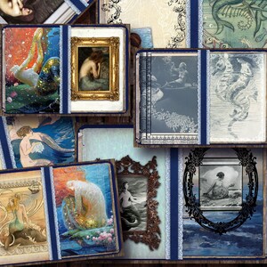 DIGITAL SIREN Journal Pages, Ephemera, Dark Academia Vibe, Instant Download, Mermaid journal book, Famous Artist, Underwater Journal, Ariel