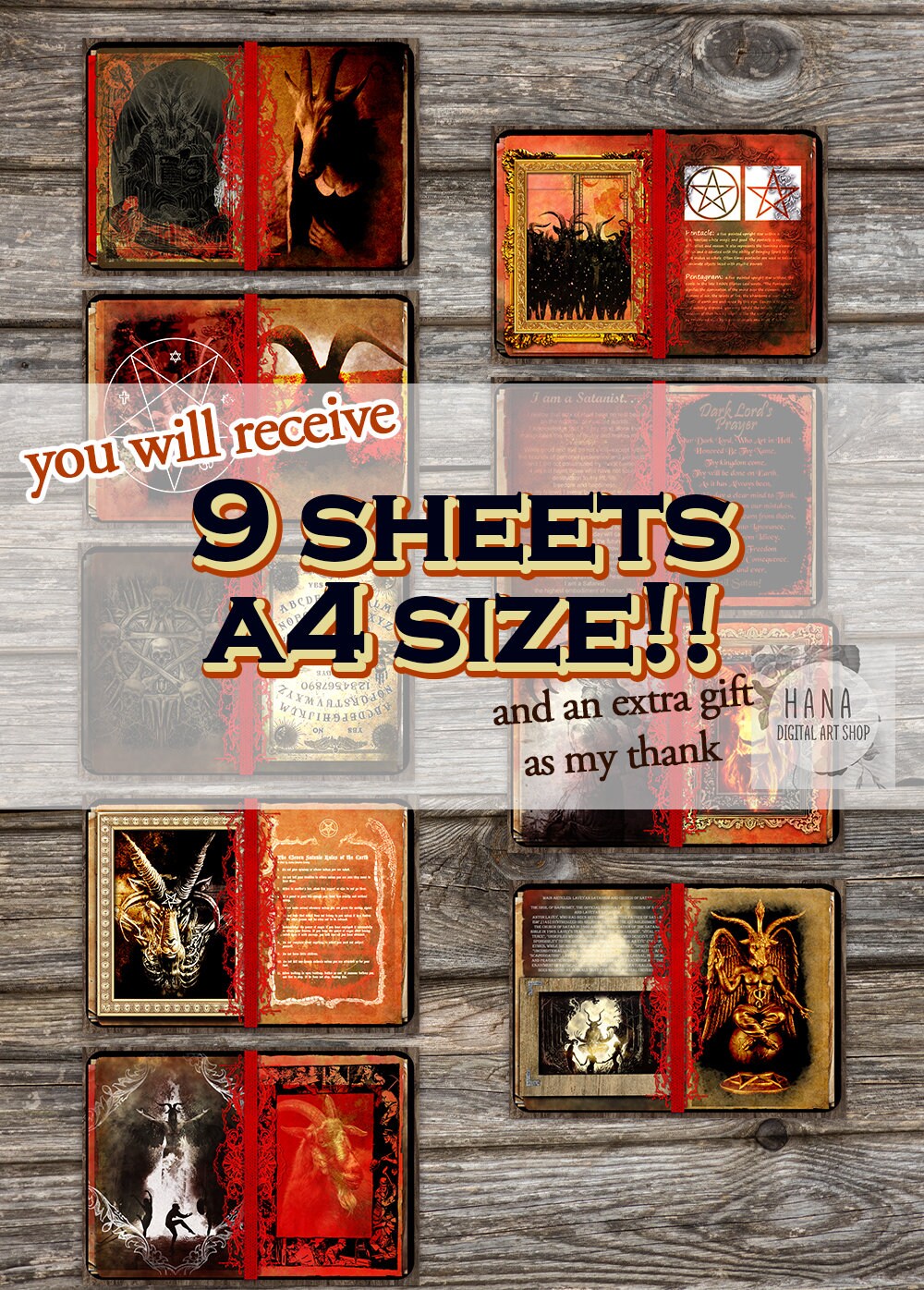 Satanic Journal Pages, Gothic Ephemera Collage Sheets (digital Download ...
