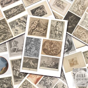 VENUS en CUPIDS, kaarten, vintage ephemera, vintage engelen kunst, vintage cupid kunst, papieren voor ambachten, plakboek, TAGS, dagboek afdrukbaar