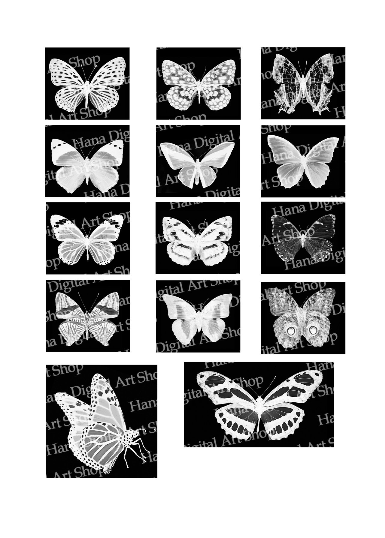 BUTTERFLY STICKERS Printable Images Instant Download Etsy UK