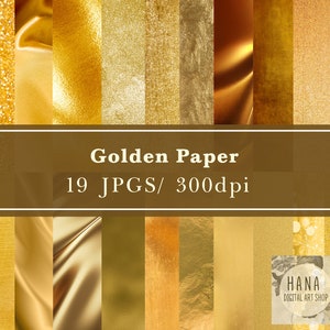 GOLD DIGITAL PAPER Kit, Scrapbook Paper, Gold Foil Digital Paper, Gold Backgrounds, Metallic Gold Digital Paper, Commercial Use, Huge Kit