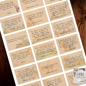 Winnie the Pooh Quote Print | Digital Vintage A4 Paper | Inspirational Wall Art | Classic Book Quote | Nursery Decor | Gift for Book Lovers