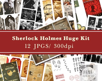 Sherlock Holmes Ephemera Kit, Junk Journal, Scrapbook (Digital Download)