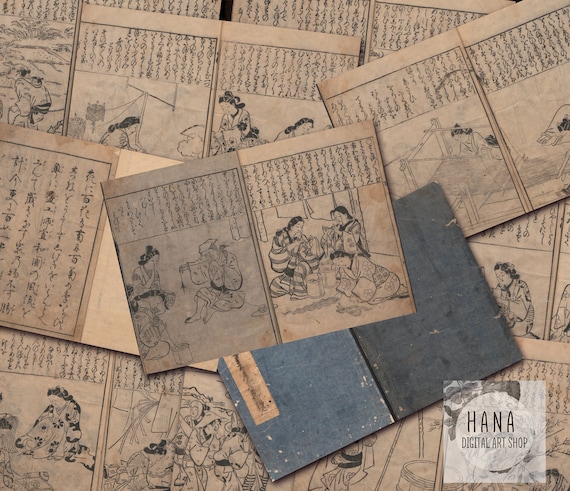 One hundred woman of Japan, Japanese journal, Japanese junk journal, Japanese Ephemera, Japanese theme, Japanese journal kit, Vintage