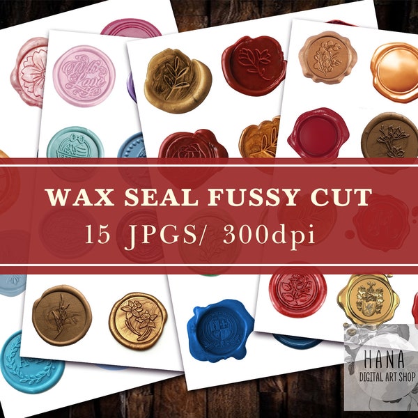 WAX SEAL Fussy cut, Wax Clipart, Wax seal stamps Fussy Cut, Scrapbook Vintage, Book, Junk Journal, Ephemera Printable, Academia, Academic