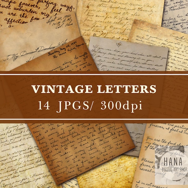 DIGITAL VINTAGE LETTER, Vintage letters, Vintage Letters From 1943, Vintage Journal Kit, Old letters, ephemera, Vintage Ledger and Letter