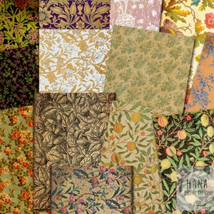 FLORAL VINTAGE BACKGROUNDPAPER, wallpaper set, vintage wallpaper, vintage background papers, vintage flower papers, junk journal, download