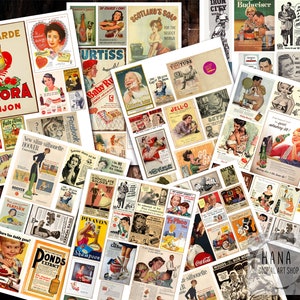 VINTAGE REKLAMAFFISCH, Retro affisch, Reklamkit, Vintage etiketter, Scrapbook, Collageark, Retro etiketter, Vintage vykort