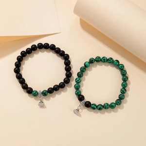 Couples Magnetic Bead Bracelet Green