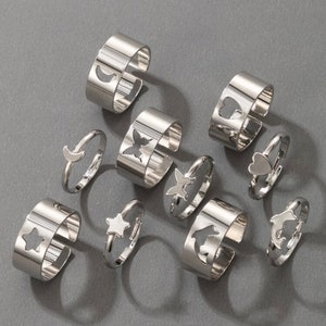 Matching Partner/couple Silver Rings | Etsy