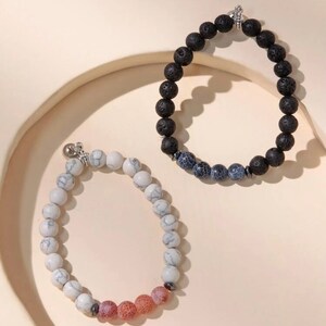 Couples Magnetic Bead Bracelet White