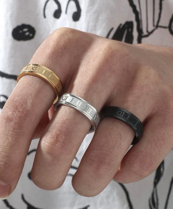 Mens Roman Numeral Ring Etsy Australia