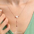 Clusters Necklace - Rose Plated Pink Quartz - Flowers Magnolia - 925 Sterling Silver Pendants - Wedding Gift - Bridal Gift for Bridesmaid product logo