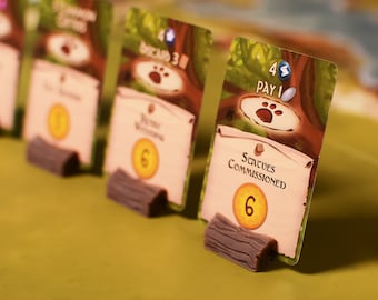 Everdell Event Card Holder: Resin Tree Trunk Stand (4pcs)