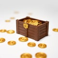 Everdell Gold Point Tokens 45pcs and Wooden chest- unofficial
