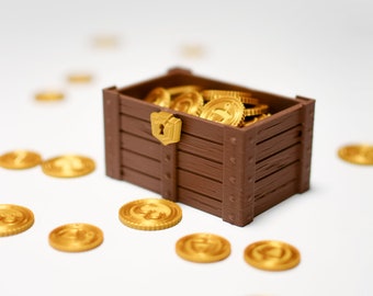 Everdell Gold Point Tokens 45pcs  | Upgrade Pack | Wooden chest- unofficial