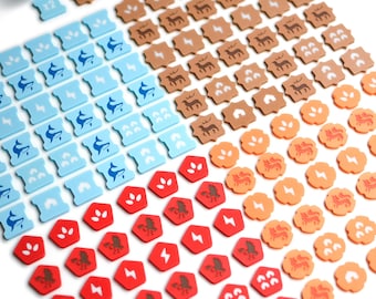 Set di segnalini per il gioco da tavolo Rebirth + segnalini bonus Torre Rotonda (166 pezzi)