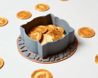Flamecraft Münze: 3D Gedrucktes Goldenes Token Set