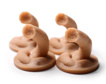 Dune Imperium: Uprising Compatible Sandworm Tokens - 4-Pack 3D Printed Game Accessory