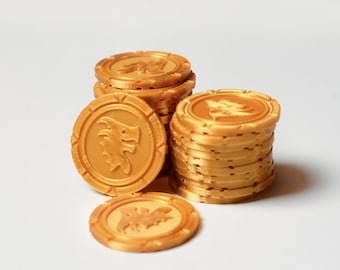 Flamecraft Coin: 3D Printed Golden Token Set